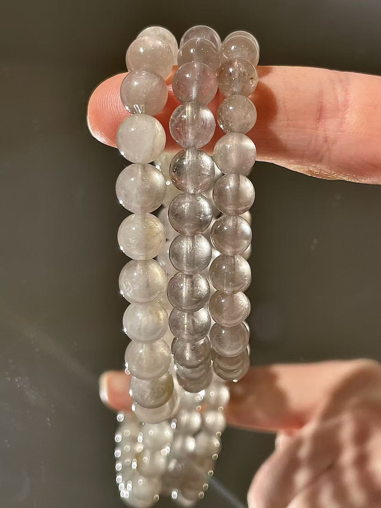 🩶 Grauer Rutilquarz "Silberne Wolke"